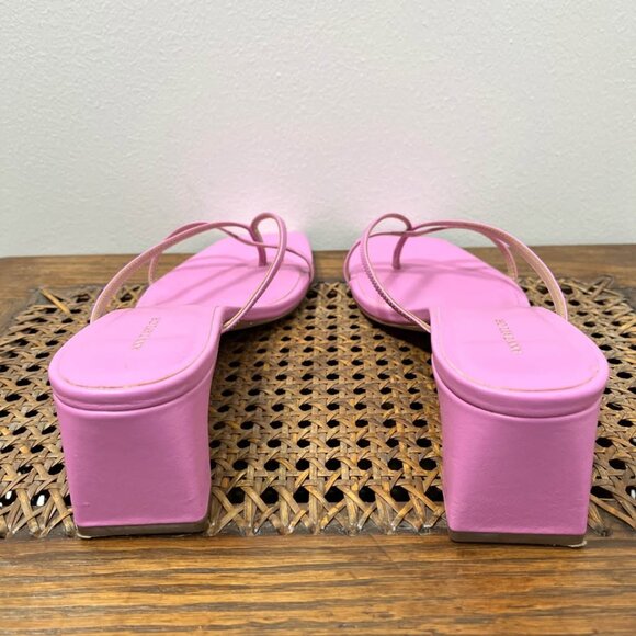 Size 10 Pink Square Toe Heeled Ann Taylor Sandals - Picture 5 of 6